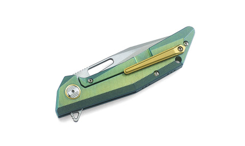 BESTECH SHRAPNEL BT1802B 3.54" CPM-S35VN Blade 6AL4V Titanium with carbon fiber inlayed Handle