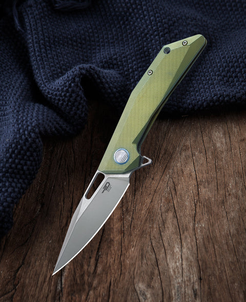 BESTECH  SHRAPNEL BT1802C 3.54" CPM-S35VN Blade 6AL4V Titanium with carbon fiber inlayed Handle