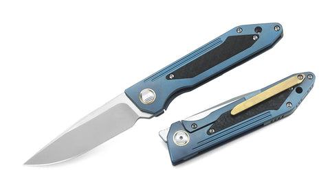 BESTECH SHINKANSEN BT1803C 3.54" CPM-S35VN Blade 6AL4V Titanium with carbon fiber inlayed Handle