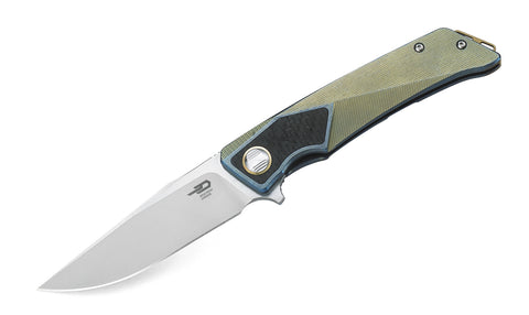 BESTECH SKY HAWK BT1804B Titanium+Carbon Fiber inlayed Handle: 3.58" CPM-S35VN Blade
