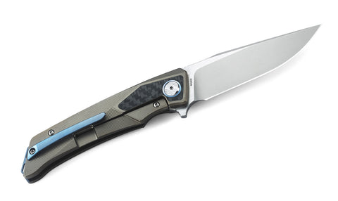 BESTECH SKY HAWK BT1804D Titanium+Carbon Fiber inlayed Handle: 3.58" CPM-S35VN Blade