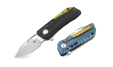 BESTECH Engine (Droppoint) BT1805B Titanium+Carbon Fiber Handle: 2.24" CPM-S35VN Blade