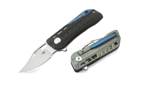 BESTECH Engine (Bowie) BT1806A Titanium+Carbon Fiber Handle: 2.24" CPM-S35VN Blade