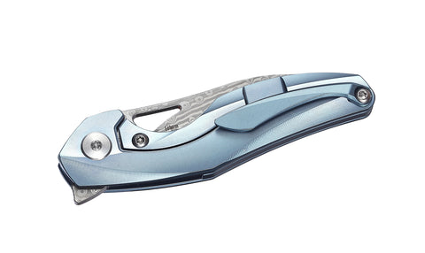 BESTECH THE RETICULAN BT1810H Titanium Handle: 2.09" Damascus Blade