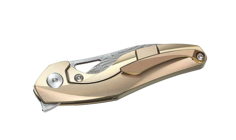 BESTECH THE RETICULAN BT1810J Titanium Handle: 2.09" Damascus Blade