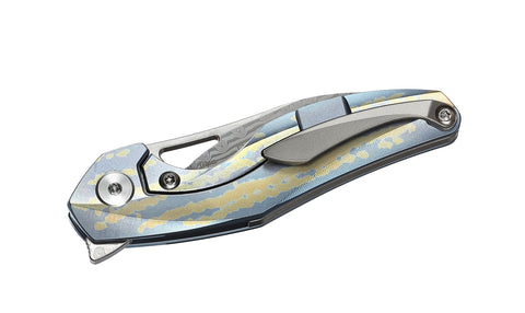 BESTECH THE RETICULAN BT1810L Titanium Handle: 2.09" Damascus Blade