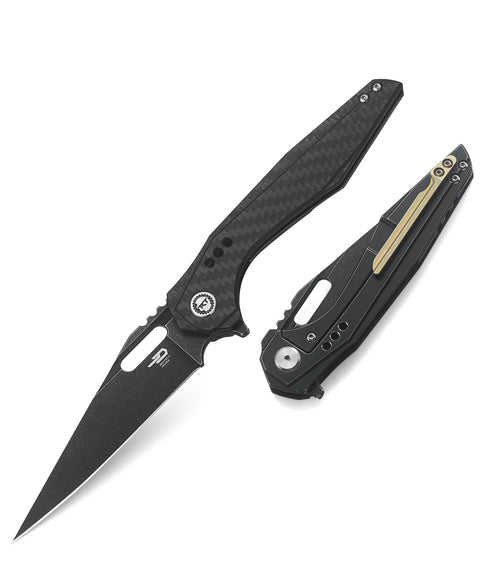 BESTECH MALWARE BT1902D Titanium +Carbon Fiber Handle: 3.86" S35VN Blade