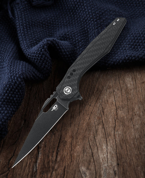 BESTECH MALWARE BT1902D Titanium +Carbon Fiber Handle: 3.86" S35VN Blade