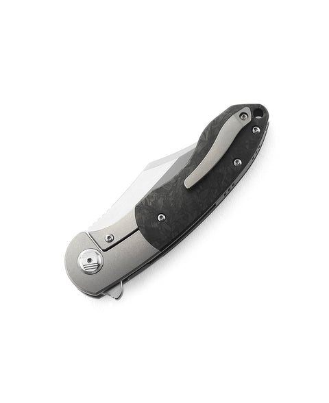 BESTECH BOWIETIE BT1906A Titanium+Carbon Fiber Inlay Handle: 3.54" M390 Blade