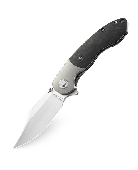 BESTECH BOWIETIE BT1906B Titanium+Carbon Fiber Inlay Handle: 3.54" M390 Blade