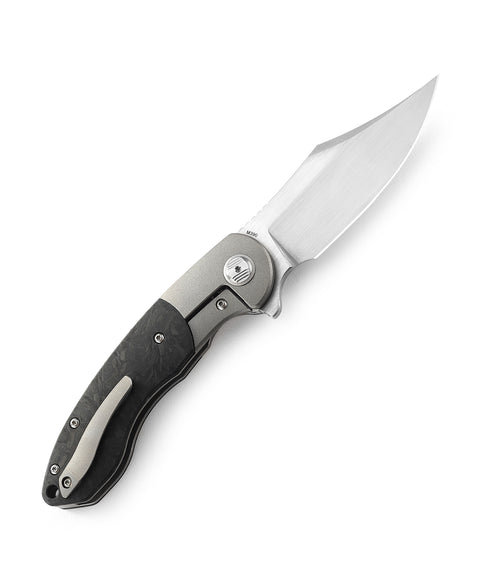 BESTECH BOWIETIE BT1906B Titanium+Carbon Fiber Inlay Handle: 3.54" M390 Blade