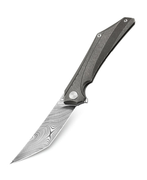 BESTECH KAMOZA BT1911D Titanium Handle: 3.62" Damasteel Blade