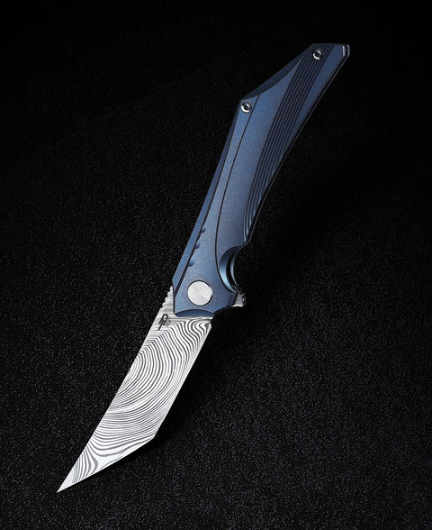 BESTECH KAMOZA BT1911E Titanium Handle: 3.62" Damasteel Blade