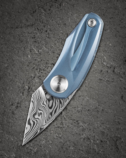 BESTECH TULIP BT1913G Titanium Handle: 1.34" Damasteel Blade