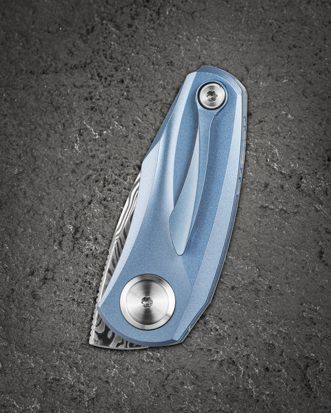 BESTECH TULIP BT1913G Titanium Handle: 1.34" Damasteel Blade