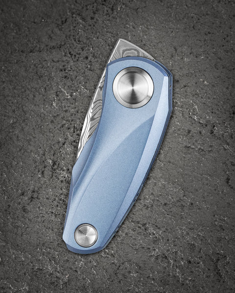BESTECH TULIP BT1913G Titanium Handle: 1.34" Damasteel Blade