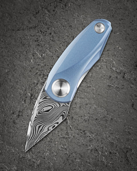 BESTECH TULIP BT1913G Titanium Handle: 1.34" Damasteel Blade