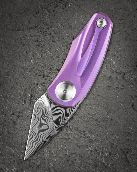 BESTECH TULIP BT1913H Titanium Handle: 1.34" Damasteel Blade