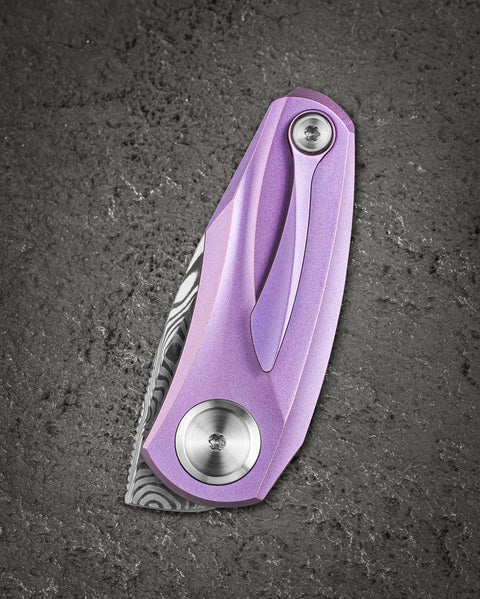 BESTECH TULIP BT1913H Titanium Handle: 1.34" Damasteel Blade