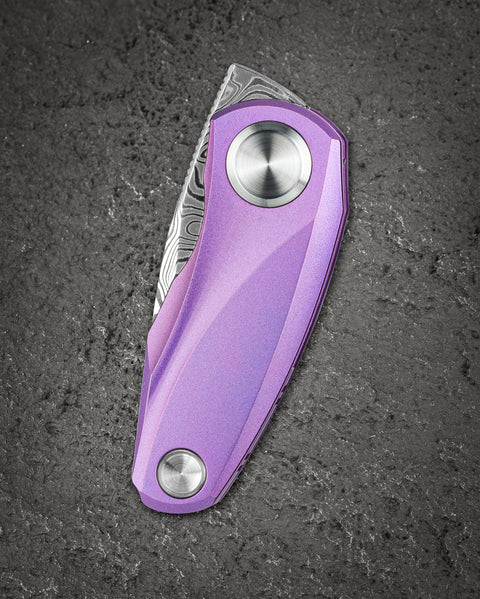 BESTECH TULIP BT1913H Titanium Handle: 1.34" Damasteel Blade