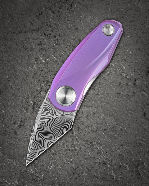 BESTECH TULIP BT1913H Titanium Handle: 1.34" Damasteel Blade