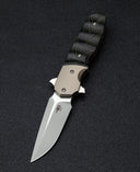 BESTECH FREEFALL BT2007A Titanium+Black Green G10 Handle: 2.65