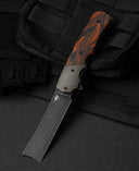 BESTECH SPANISH TIP RAZOR BT2101D Titanium+Black Orange G10 Handle: 3.79
