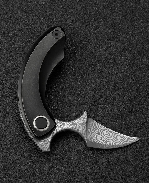 BESTECH STRELIT BT2103H Titanium Handle: 2.19" Damascus Blade