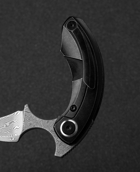 BESTECH STRELIT BT2103H Titanium Handle: 2.19" Damascus Blade