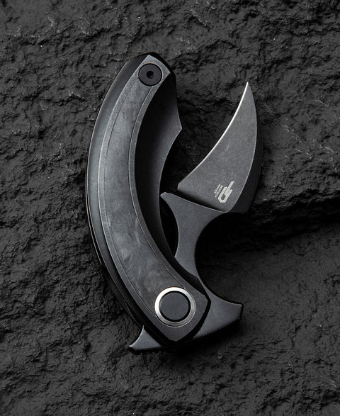 BESTECH STRELIT BT2103L Titanium+Marble Carbon Fiber Inlay Handle: 2.19" M390 Blade