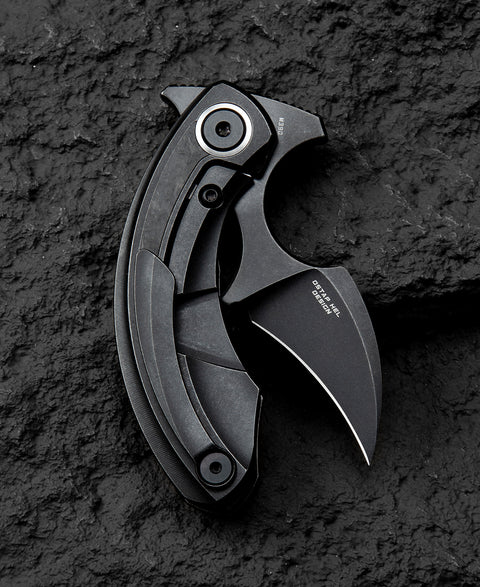 BESTECH STRELIT BT2103L Titanium+Marble Carbon Fiber Inlay Handle: 2.19" M390 Blade