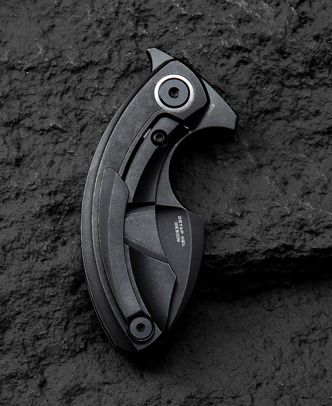 BESTECH STRELIT BT2103L Titanium+Marble Carbon Fiber Inlay Handle: 2.19" M390 Blade