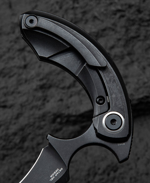 BESTECH STRELIT BT2103L Titanium+Marble Carbon Fiber Inlay Handle: 2.19" M390 Blade
