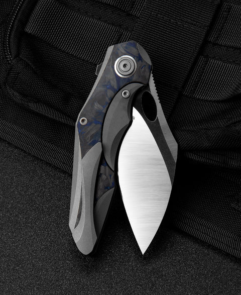 BESTECH NOGARD BT2105A Titanium+Black Blue Marble Carbon Fiber Inlay Handle: 3.35" M390 Blade