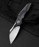 BESTECH NOGARD BT2105A Titanium+Black Blue Marble Carbon Fiber Inlay Handle: 3.35