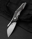 BESTECH NOGARD BT2105C Titanium+Black Red Marble Carbon Fiber Inlay Handle: 3.35