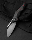 BESTECH NOGARD BT2105D Titanium+Black Red Marble Carbon Fiber Inlay Handle: 3.35