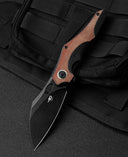 BESTECH NOGARD BT2105E Titanium+Natural Canvas Micarta Inlay Handle: 3.35