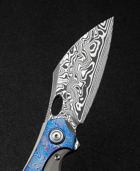 BESTECH NOGARD BT2105H Red Copper Titanium+Timascus Inlay Handle: 3.35" Damasteel Blade