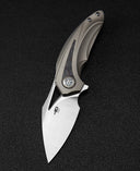 BESTECH NUKE BT2107B Titanium+Black Red Marble Carbon Fiber Inlay Handle: 2.65