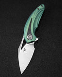 BESTECH NUKE BT2107D Titanium+Black Green G10 Handle: 2.65