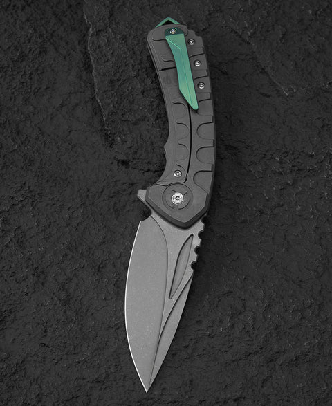BESTECH BUWAYA BT2203B Titanium Handle: 3.54" M390 Blade