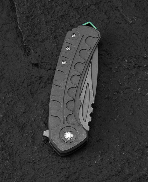 BESTECH BUWAYA BT2203B Titanium Handle: 3.54" M390 Blade