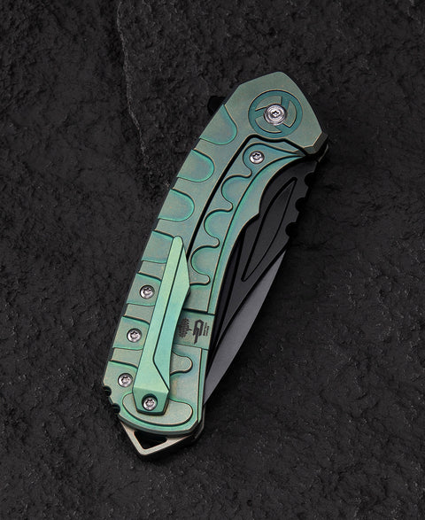 BESTECH BUWAYA BT2203D Titanium Handle: 3.54" M390 Blade