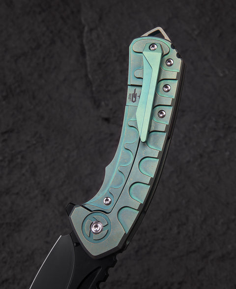 BESTECH BUWAYA BT2203D Titanium Handle: 3.54" M390 Blade