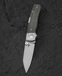 BESTECH TONIC BT2204A Titanium+Black canvas micarta inlays Handle: 2.89