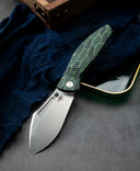 BESTECH LOCKNESS BT2205A Black Green G10+Titanium Handle: 3.91