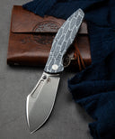 BESTECH LOCKNESS BT2205B Black White G10+Titanium Handle: 3.91