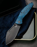 BESTECH LOCKNESS BT2205D Black Blue G10+Titanium Handle: 3.91