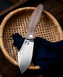 BESTECH LOCKNESS BT2205E Canvas Micarta+Titanium Handle: 3.91